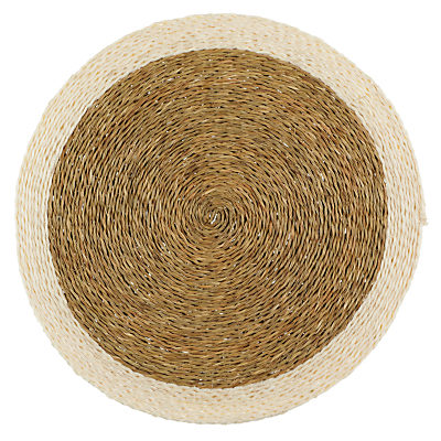 Gone Rural Woven Grass Placemat Natural and White Gone Rural Woven Grass Placemat Natural and White